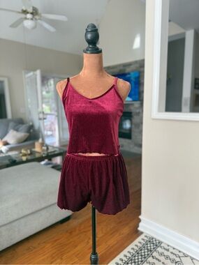 Velvet Burgundy Cami & Short Sleep Set